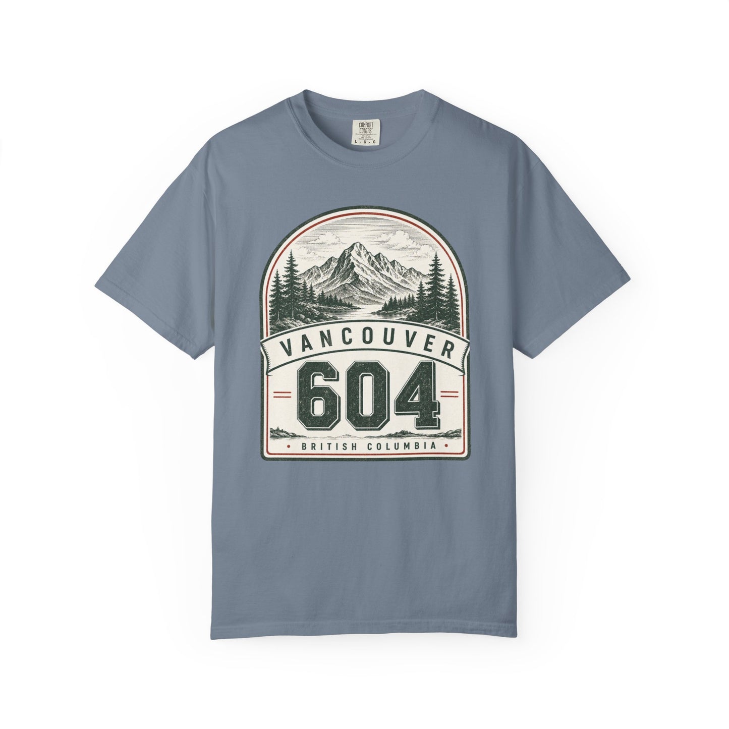Vancouver 604 Area Code -  Mountain Badge T-Shirt