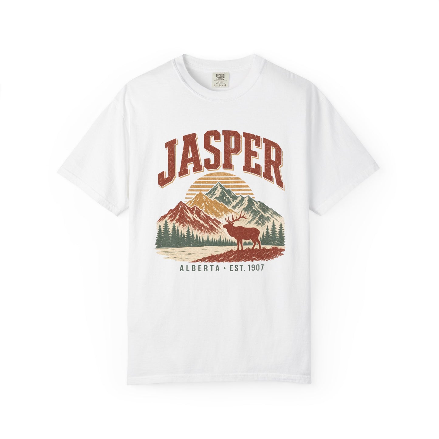Jasper Alberta Retro Mountain Sunset