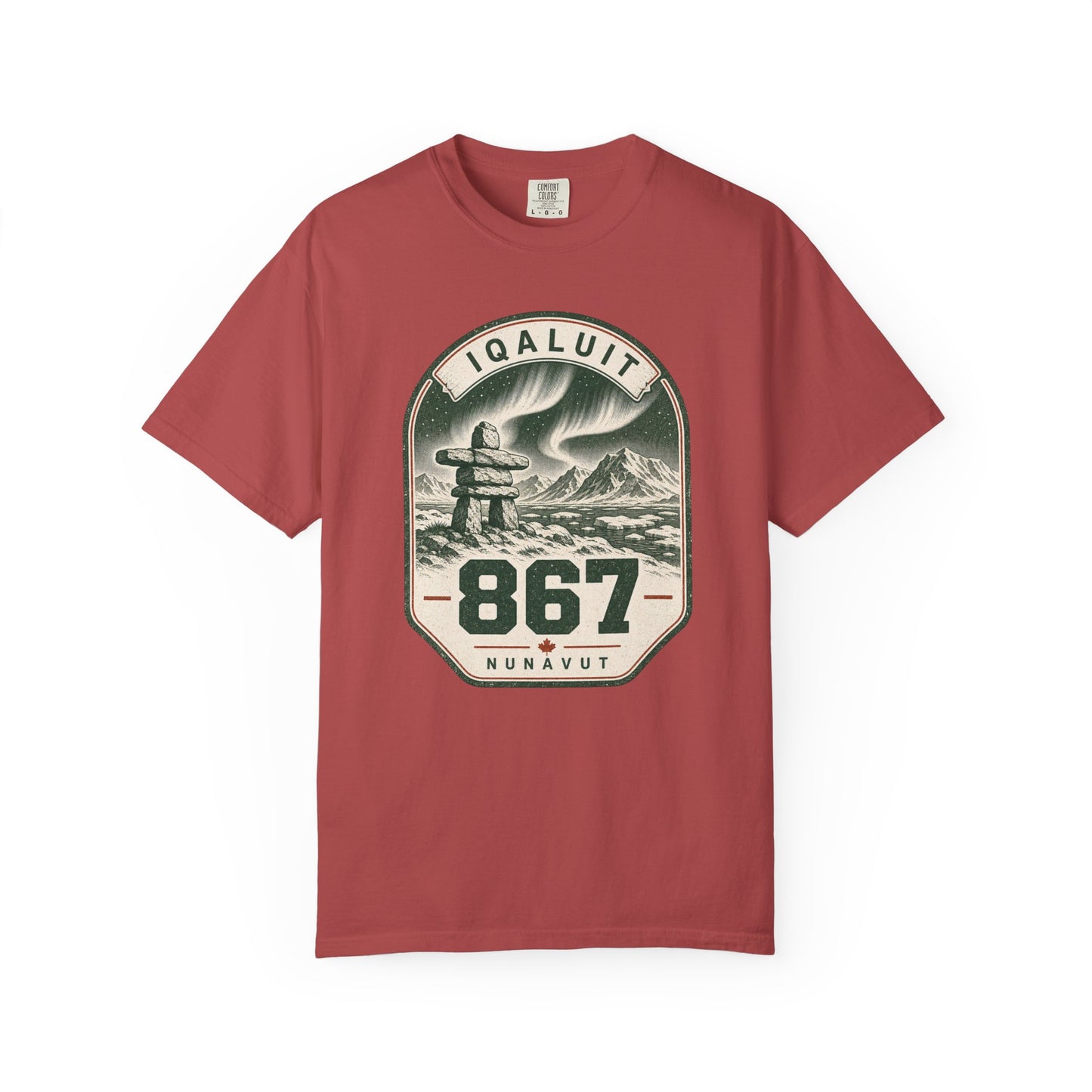Iqaluit 867 Area Code T- Shirt -  Nunavut Northern Lights Badge
