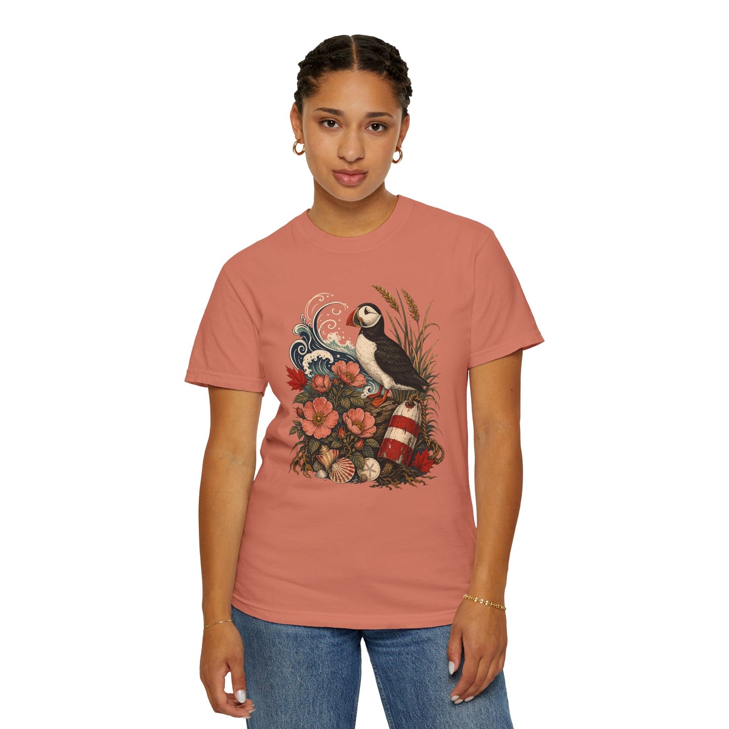 East Coast Puffin Floral Canada Shirt
